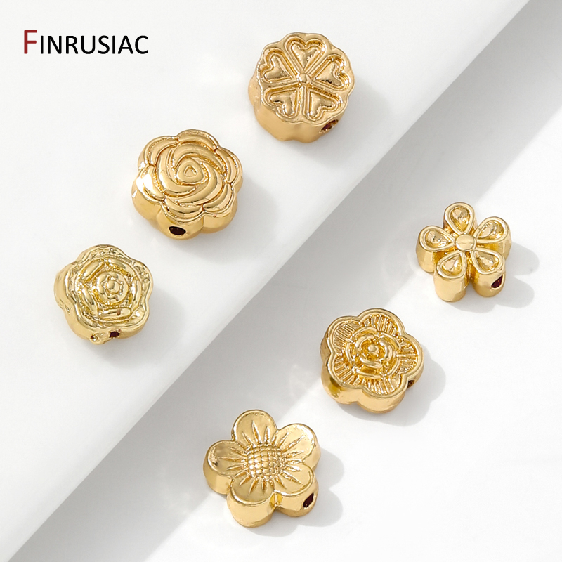 Flower Supplies - 14K مطلية بالذهب النحاس زهرة خزر